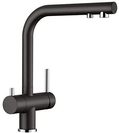 BLANCO FONTAS II Filter | Küchenarmatur in silgranitschwarz | Hochdruck | Rückflussverhinderer | Keramik Kartusche | Gesicherte Wasserqualität & wassersparend | Filter wird zusätzlich benötigt