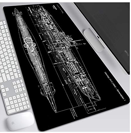 ITBT Mauspad World of Warships 800x300mm Gaming Mauspad, XXL Anime Mousepad, Höchstmaß an Präzision, extra stark vernähter Rand, gummierte Unterseite, Desktop Computer, G