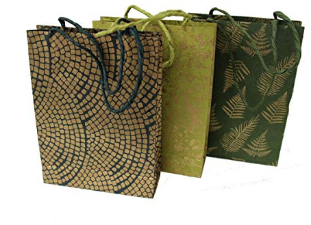 Maharanis Fairtrade Handgeschöpftes Papier Lokta Daphne Geschenktaschen Verpackung Geschenkbeutel aus nachhaltiger Handwerksfertigung