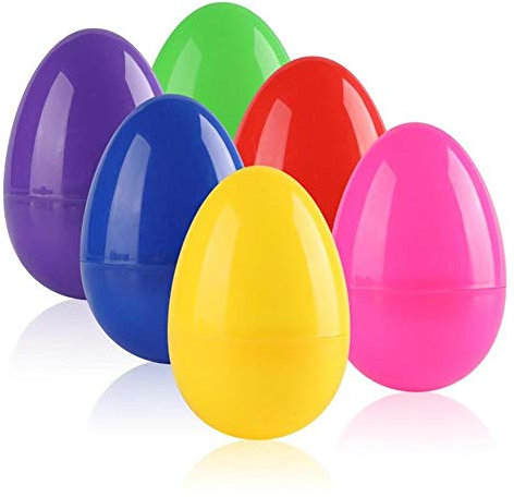 DUORUIMI 12 befüllbare Ostereier aus Kunststoff für Geschenk, Spielzeug, Schokolade, Süßigkeiten, Überraschung, Dekoration, Kinderspielzeug, mehrfarbig