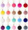Ohok 20 Stück Pompom Ball Schlüsselanhänger Weich Plüsch Keychain Taschenanhänger, Taschen Koffer Rucksäcke Auto Schlüssel Dekor Zubehör für Frauen Mädchen