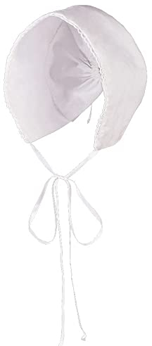 COSDREAMER Mädchen Frauen Mop Hut Kolonial Pilgrim Prarie Motorhaube Hüte (Weiß-b)