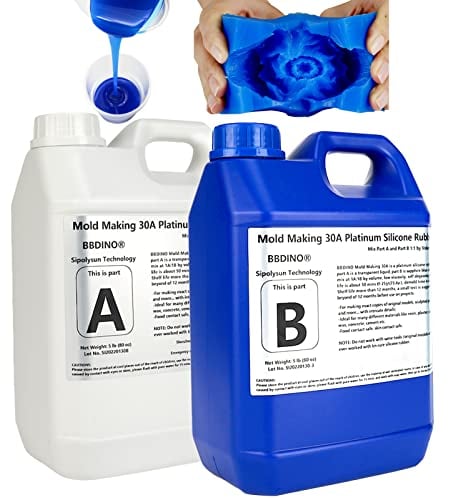 BBDINO Kit per la creazione di stampi in silicone 30 A, in silicone liquido per la realizzazione di stampi da 4,5 kg, volume 1:1, ideale per la produzione di stampi in silicone di resine, sapone,