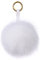 Damen Fuchspelz Pom Pom Ball Echtfell Fell Pelz Bommel Schlüsselanhänger Taschenanhänger Schlüssel- Taschen- Fellanhänger Pelz-Anhänger für Handtaschen, Rückspiegel im Auto (Weiß)