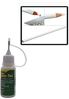JP Arts & Crafts Gem-Tac Glue Applying Crystal Rhinestone Diamante Diamond Arts & Crafts Projects Fashion Accessories Jewelry Making DIY 10ml with 1 Wax Picker Pencil Free, Clear,White