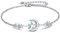 YAFEINI Stern Fußkettchen für Damen Mond Fußkettchen Silber 925 Mondstein Fußkettchen Stern Armband Schmuck Geschenk für Damen