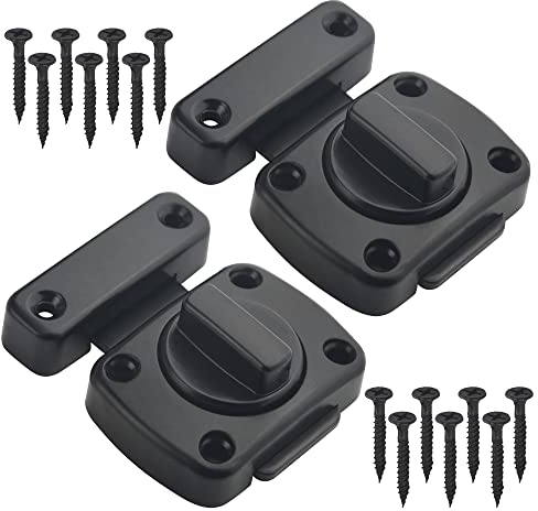 XINMEIWEN 2Stück Drehbolzen Türschloss Torschlösser Sicherheitstürschieberschloss Drehtürschloss Zauntürschloss (Schwarz)