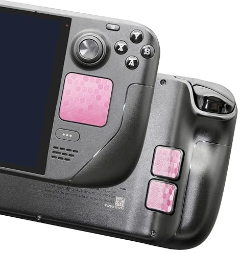 Luck&Link Touchpad Protector Steam Deck, Touch Pads und Back Buttons Schutz Haut Textur Aufkleber für steamdeck Touch Trackpads(Waben-Rosa)