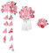 LALAFINA Barrettes Japonaises 3Pcs Pinces À Japonaises Kimono Gland Barrette À De Style Traditionnel Pour (Rose) Épingles À Japonaises