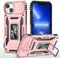 Cover Compatibile con iPhone 13 Mini 5.4,Protezione Fotocamera Slidable Custodia Antiurto Case Anello Supporto Silicone Custodie,Oro rosa