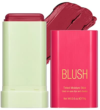 Creme-Rouge-Stick, Greatlizard Cream Blush Stick for Face Cheek Lip Eye, Velvet Mousse Texture, Wasserfester Rouge-Stift,Natural Matte Makeup Blusher Lip Tint Eyeshadow Palette