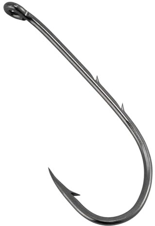 Alwonder Bulk of 100 Baitholder Hooks Worm Sea Fishing Hooks (Size 12 to 6/0) for Worm and Crab Live Soft Baits - Ideal for Pike, Catfish, Cod, Bass,Pollock,Trout and other Marine Specie Size 1