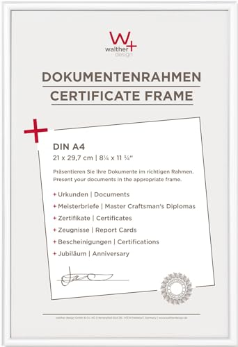walther design Bilderrahmen weiss 21 x 29,7 cm (DIN A4) 5er Pack, New Lifestyle Kunststoffrahmen KV130W5