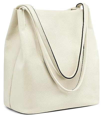 Kattee Damen Handtaschen und Tragetaschen aus weichem Echtleder Schultertasche mit magnetischem Druckknopfverschluss oben Mittel