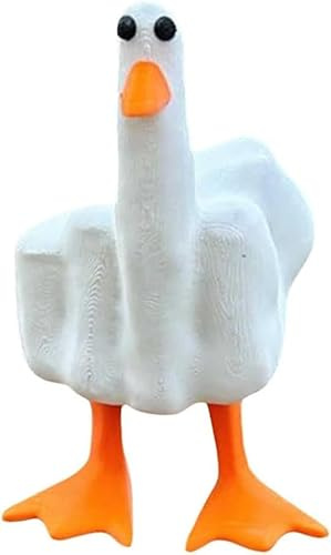 Gladyell Lustige Ente aus Kunstharz, 2023 Mittelfinger-Ente, Gartenstatue, Mittelfinger-Ente, Kunstharz, Basteln, Heimdekoration, Skulptur, Statue, für Zuhause, Büro, Schreibtisch, Einweihungsgeschenk