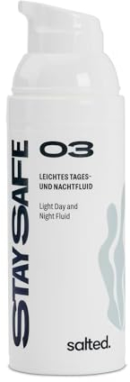 salted. Leichtes Tages- und Nachtfluid | 50 ml | Feuchtigkeit ohne zu fetten | Mit Vitamin E und Jojobaöl | Pflegende Gesichtscreme | Ölige und Mischhaut | Vegan | Fruchtig-frischer Duft | Joyful