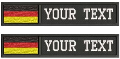 QIMAMADE Benutzerdefinierte militärische Namen Patches personalisierte Stickerei Nummer Tag taktische Abzeichen für Rucksäcke, Jacken, Hund Weste 2 Stück