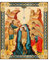 Needzo Christus-Ikone aus Holz mit goldenen Folien-Details, Kreuz auf der Rückseite, Taschenformat, 7,6 x 6,3 cm