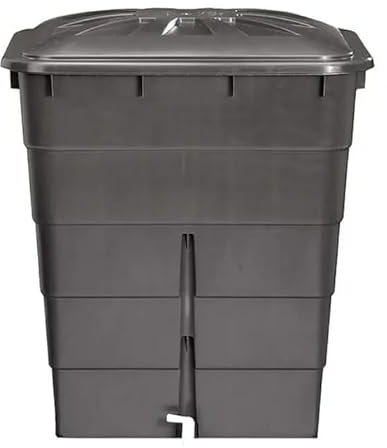 Garantia 501204 Regentonne eckig 300l graphitegrey, Deckel/Hahn 1St.