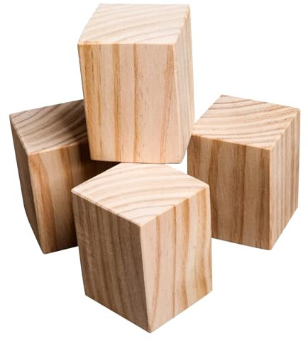 4 Élévateurs de Meubles en Carrées Rehausseurs de Meubles en Bois Massif Rehausseurs de Lit Robustes Pieds de Canapé Augmenter Hauteur 3-20 cm (10 × 10 × 10cm)