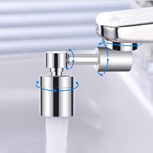 Wasserhahn Verlängerung, 1080 Grad Drehbarer Multifunktionaler Wasserhahn Aufsatz Schwenkbar, Perlatoren für Wasserhähne Küche und Wasserhähne Bad