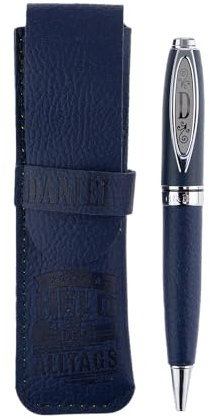 History & Heraldry Bamboo Persönlicher und individueller Kuli Kugelschreiber Stift mit Namen und Spruch Personalisiertes Etui Monogramm-Design persönliches Geschenk (Kuli Daniel)