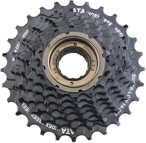 ZUKKA Bike Freewheel, 6-Fach Fahrrad Kassette 14-28T Gänge Ritzel für Zähne Zahnkranz für Mountainbikes Rennräder Falträder MTB-Fahrradteil Schwarz