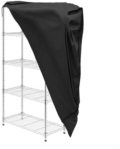 snowchecking Schutzhülle für Regale, durchsichtige Regalabdeckung für drinnen und draußen, Aufbewahrungsregalabdeckung, PVC-Netz, schwarz, 91,4 cm L x 45,7 cm B x 183,9 cm H, wasserabweisend