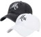 XYIYI 2 Pack Herr Frau Schwarz Weiß Unisex Washed Vintage Baseballkappe Golf Dad Hat Einstellbare Klassische Low Profile Plain Cap für Herren Damen