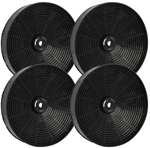 vhbw 4x Aktivkohlefilter kompatibel mit Alno AEF3290W 94242035000, AEF3310N 94242035200, AEF3290S 94242035100 Dunstabzugshaube - 17,3 cm