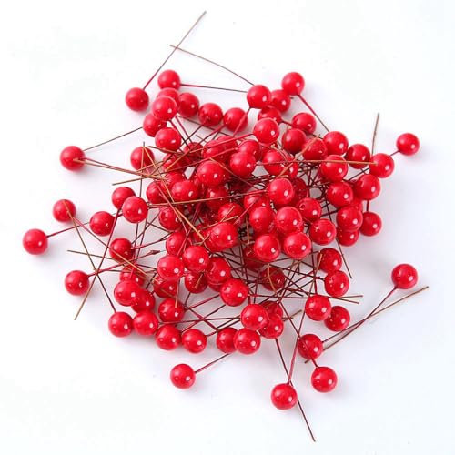 SECALIFE 120 PCS Christmas Holly Berries Artificial Christmas Red Berries for Crafting Christmas Wreath Decorations Wreath Making Supplies Christmas Party Decoration, 12MM