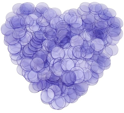 SOFPLATE 200 Stück Lernzähler Aus Kunststoff Violette Zählchips Runde Flache Scheiben Dekorative Weihnachtsschmuckscheiben Markierungen Durchscheinende Kreise Mosaikfliesen Für Mathe Übungen Lernen Sc