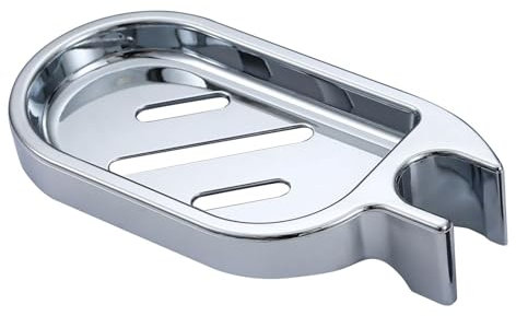 Clip-on Shower Rail Soap Holder: Adjustable Soap Dish for 25mm Shower Pole - Rust-Resistant ABS Soap Tray with Grooved Drainage Design