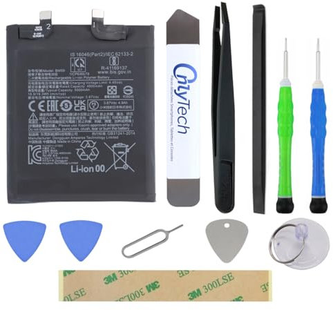 OnlyTech - Batterie Premium de Remplacement BM59 pour Le Xiaomi 11T - 5000mAh - Qualité identique avec kit de réparation 10 Outils