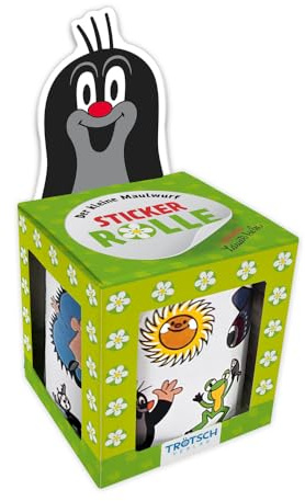 TRÖTSCH- Der kleine Maulwurf Stickerrolle Sticker: Aufkleber zum Verzieren und Verschenken
