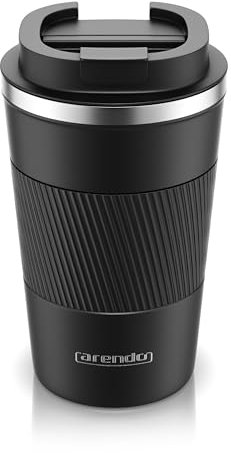 Arendo Travel Mugs 350 ml, Insulated Coffee Cup with 100% Leakproof Lid, Trumbler Drinking Opening with Push Button/Closure, Stainless Steel Coffee Mug for Hot and Cold Coffee Water and Tea