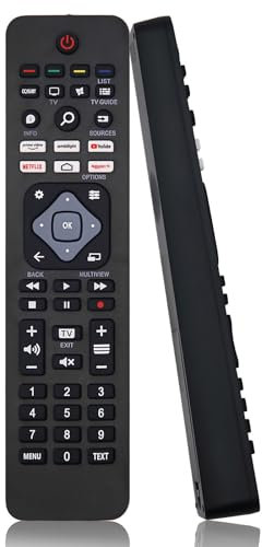 Télécommande de Remplacement pour TV Philips | Télécommande Universelle pour Tous Les Smart-TV Compatible avec Philips Android LED LCD 4K