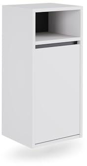 Vicco Mobiletto da bagno Viola, Bianco/Grigio, 38 x 80 cm con cesto portabiancheria