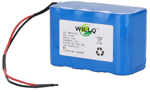 WILLQ 12V 6Ah 10Ah 12Ah 15Ah 18Ah LiFePO4 Battery Pack Ultra Long Life Cycles Rechargeable Lithium Iron Phosphate Backup Battery for LED Strip/Emergency Light/Street Light,12V18Ah