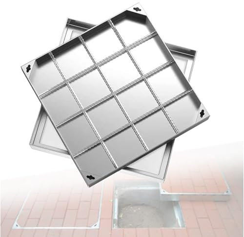 Cubierta y marco invisibles, tapa empotrada para lavabo de aguas residuales para patio, pavimento y estacionamientos