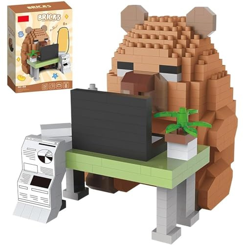 Hyleara Capybara Klemmbausteine Set, Klemmbausteine Tiere, Capybara Mini Bausteine Set mit Handbuch, Tier-Blöcke Micro Building Bricks, DIY Building Blocks für Kinder Erwachsene 515 Stück