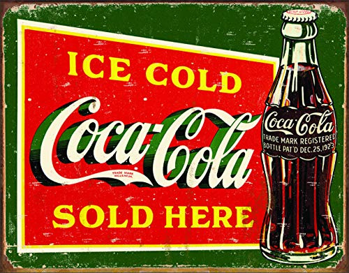 Tin Sign Coca Cola Ice Cold Green.