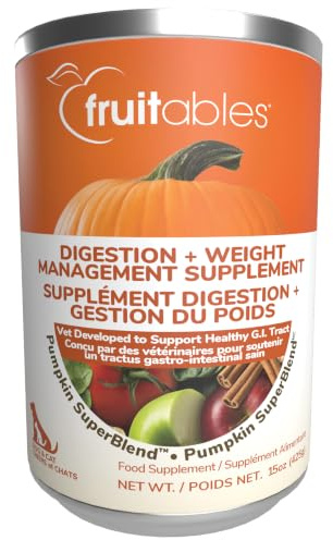 Fruitables Pumpkin Hund Digestive Nahrungsergänzungsmittel mit Vitamin, Fasern und Ingwer gestärkt können 15-Ounce