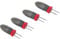 Westmark Maiskolbenhalter-Set, 4-tlg., Länge je 7,5 cm, Rostfreier Edelstahl/Kunststoff, Spiky, Schwarz/Rot, 15142280