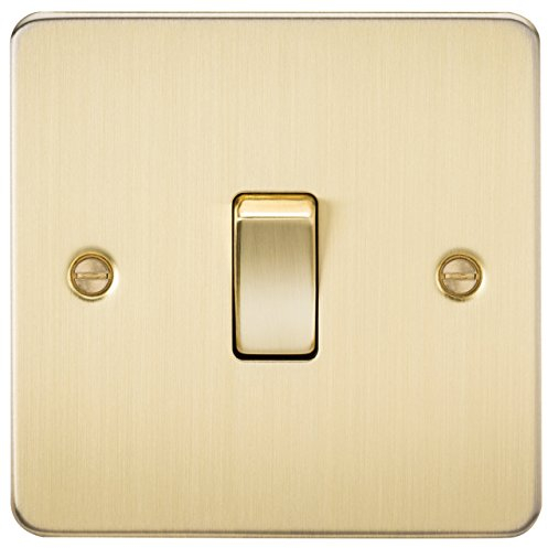 KNIGHTSBRIDGE FP2000BB Flat Plate 10AX 1G 2 Way Switch-Brushed Brass