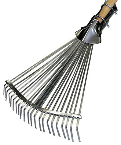 Rastrello scopa in acciaio con morsetto foglie giardinaggio giardino RASTF00006
