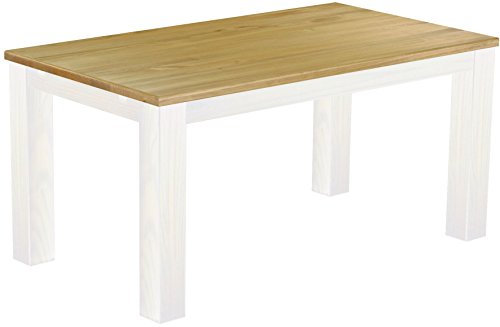 Esstisch Rio Classico 150x90 cm Brasil Weiß Holz Pinie Massivholz Esszimmertisch Echtholz ausziehbar vorgerichtet für Ansteckplatten Brasilmöbel