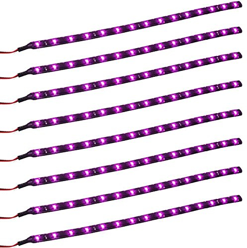 Qiorange 8 X 30cm 15 LED Wasserdicht LED Lichtleiste Balken SMD LED String LED Streifen Leiste 12V Rosa