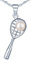 Yumilok 925 Sterling Silber Perle Tennisschläger Anhänger Halskette Kette mit Anhänger für Damen Mädchen Tennis Liebhaber