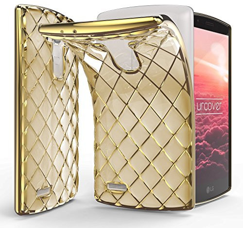 Urcover® Quilted Diamond Back-Case kompatibel mit LG G4 Schutz-Hülle | TPU/Silikonhülle in Gold | Ultra Slim Handyhülle | Crystal Cover | Smartphone Zubehör Tasche | leichte Schale